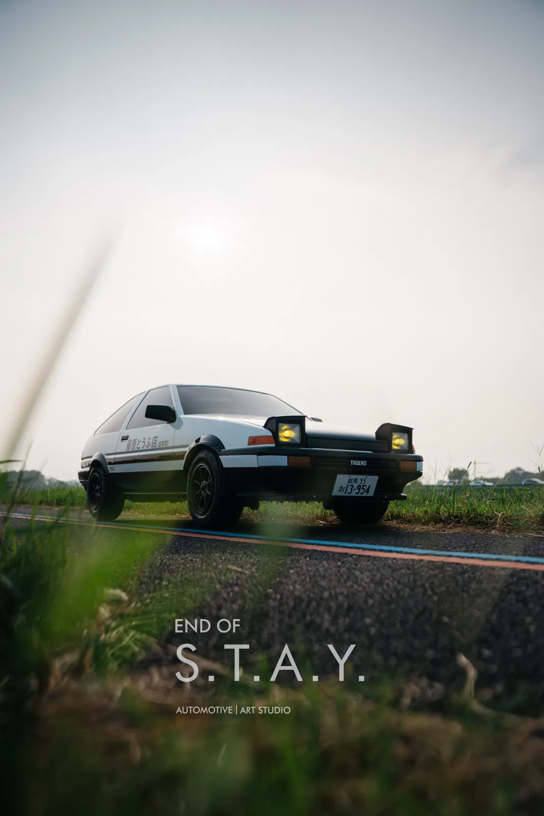 AE86 Trueno front quarter, pop-up headlights